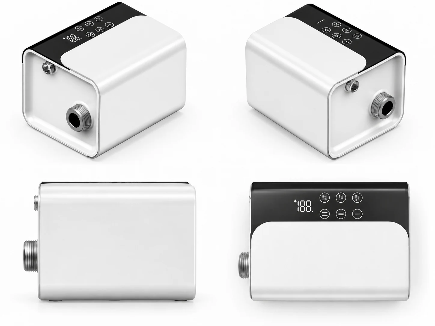 World Tree Mini VFD booster pump shown from four angles